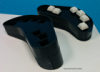 photo of 3d printed chording keyboard case with 6 of the 7 keys inserted